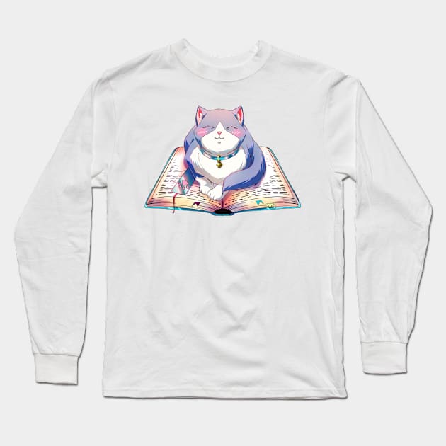 Book cat Long Sleeve T-Shirt by AnGo